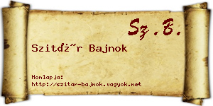 Szitár Bajnok névjegykártya